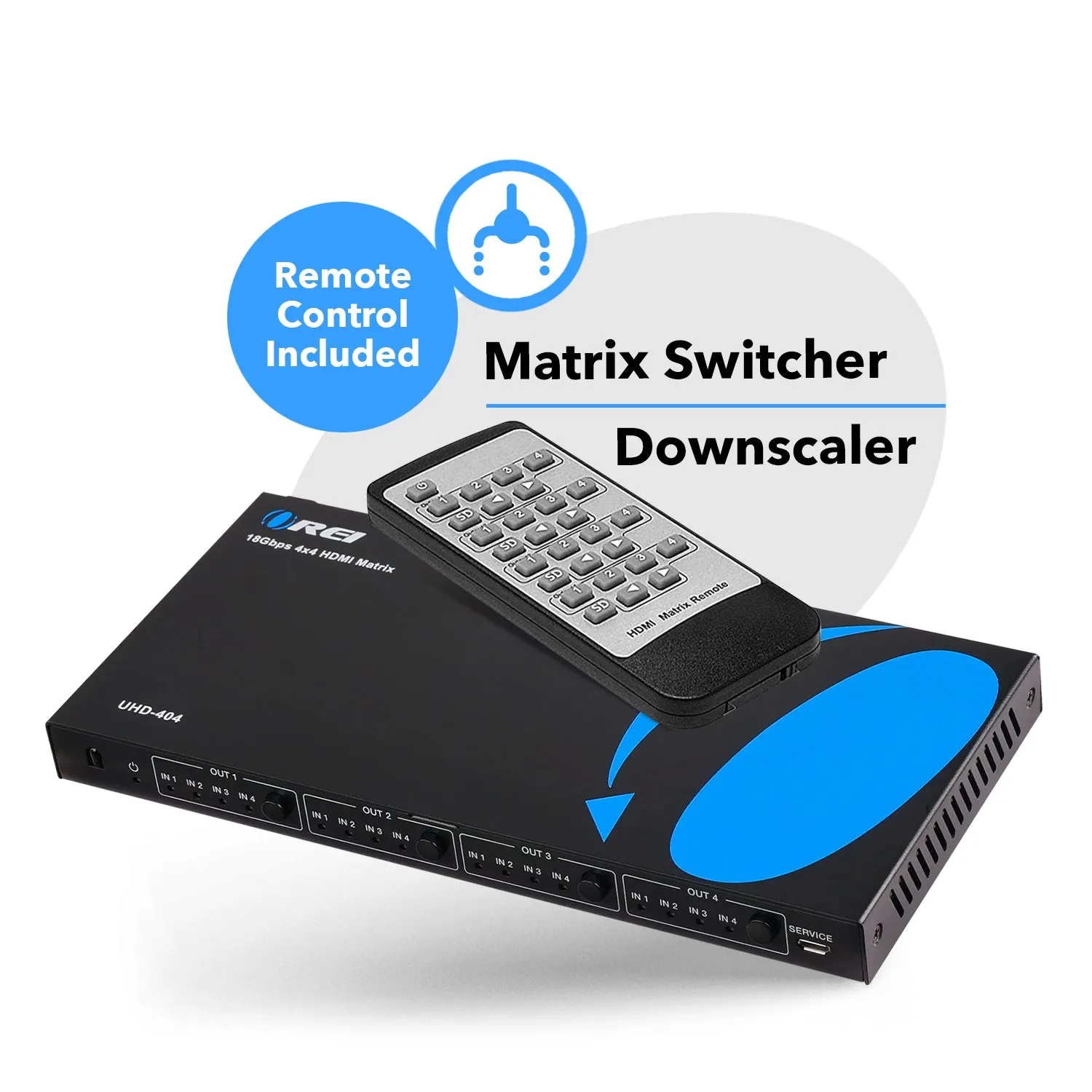 OREI UHD-404: Ultra HD 4x4 HDMI Matrix Switch 4K @60Hz  with IR Remote