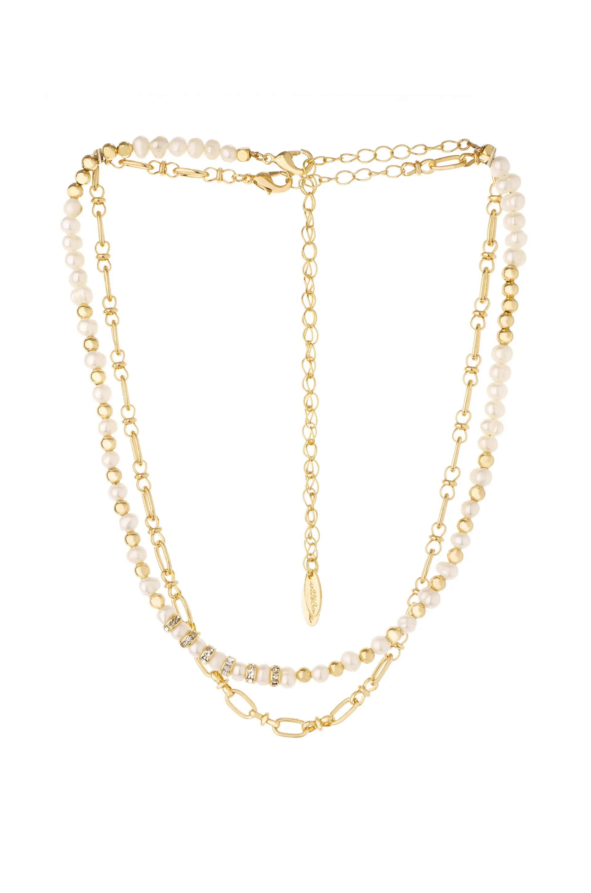 Pearl and Mini Links Necklace Set