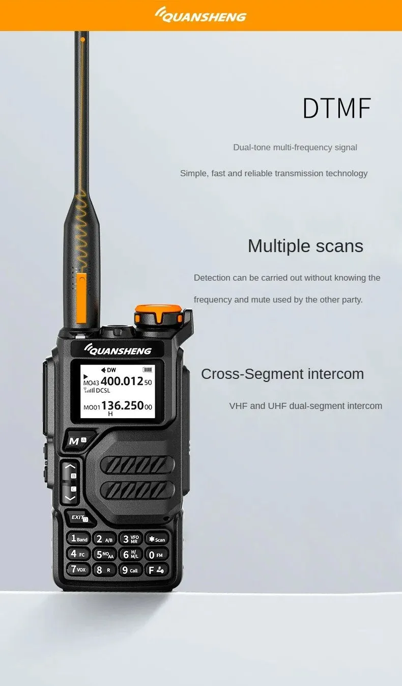 Quansheng UVK5 walkie-talkie long-distance professional civil outdoor go on road trip UV multi-frequency full-length hand-held a