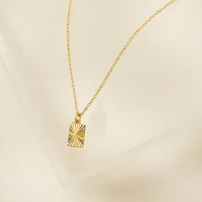 Rectangle Fluted Necklace