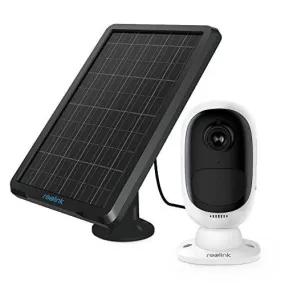 Reolink Argus 2 Solar Panel | Wireless Rechargeable Battery-Powered Security Camera for Outdoor Home Surveillance, 1080p HD 2-Way Audio Starlight Night Vision with PIR Motion Sensor SD Card Slot