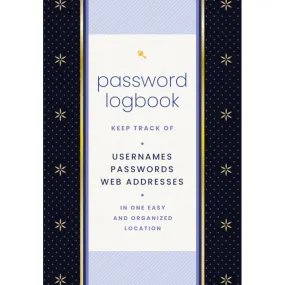 Rock Point Password Logbook, Black & Gold