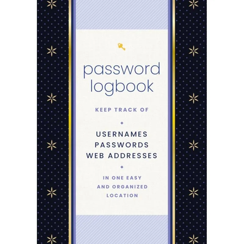 Rock Point Password Logbook, Black & Gold