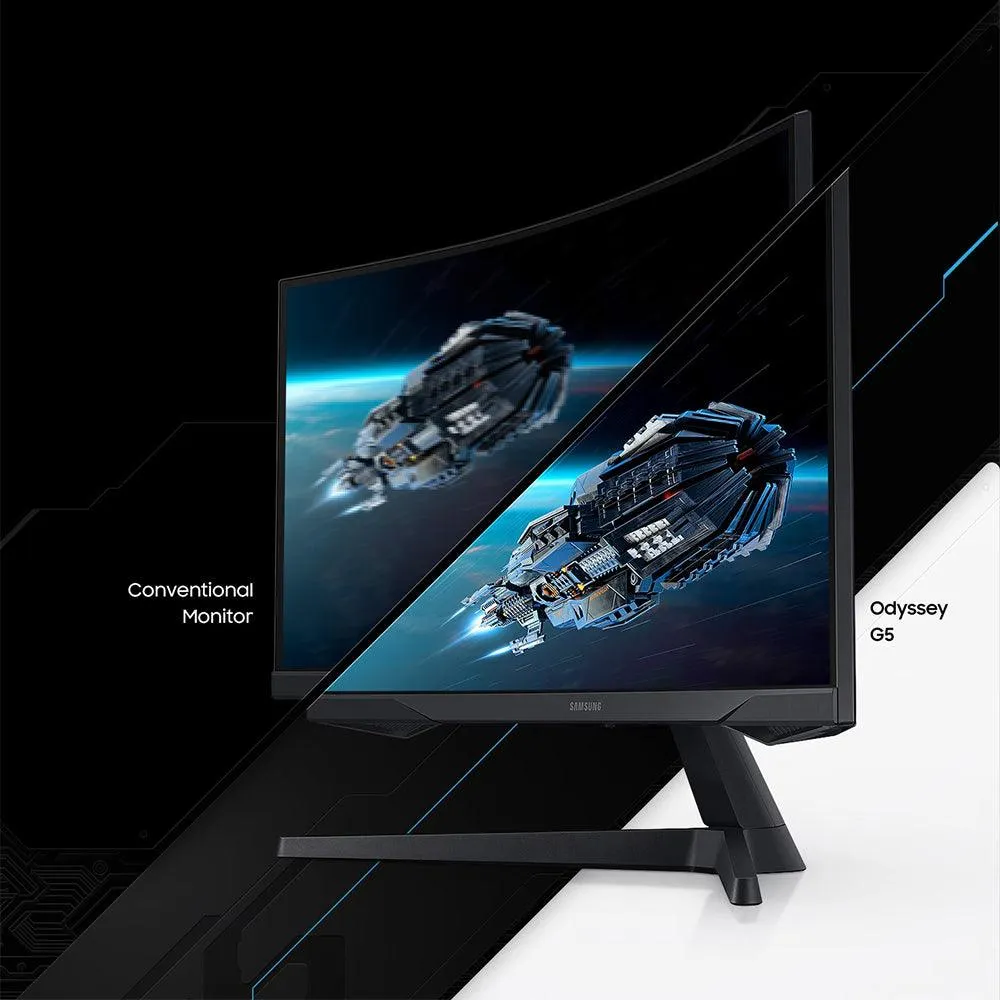 Samsung Odyssey G5 C27G55TQBM 27 Inch VA WQHD Curved Gaming Monitor 144Hz