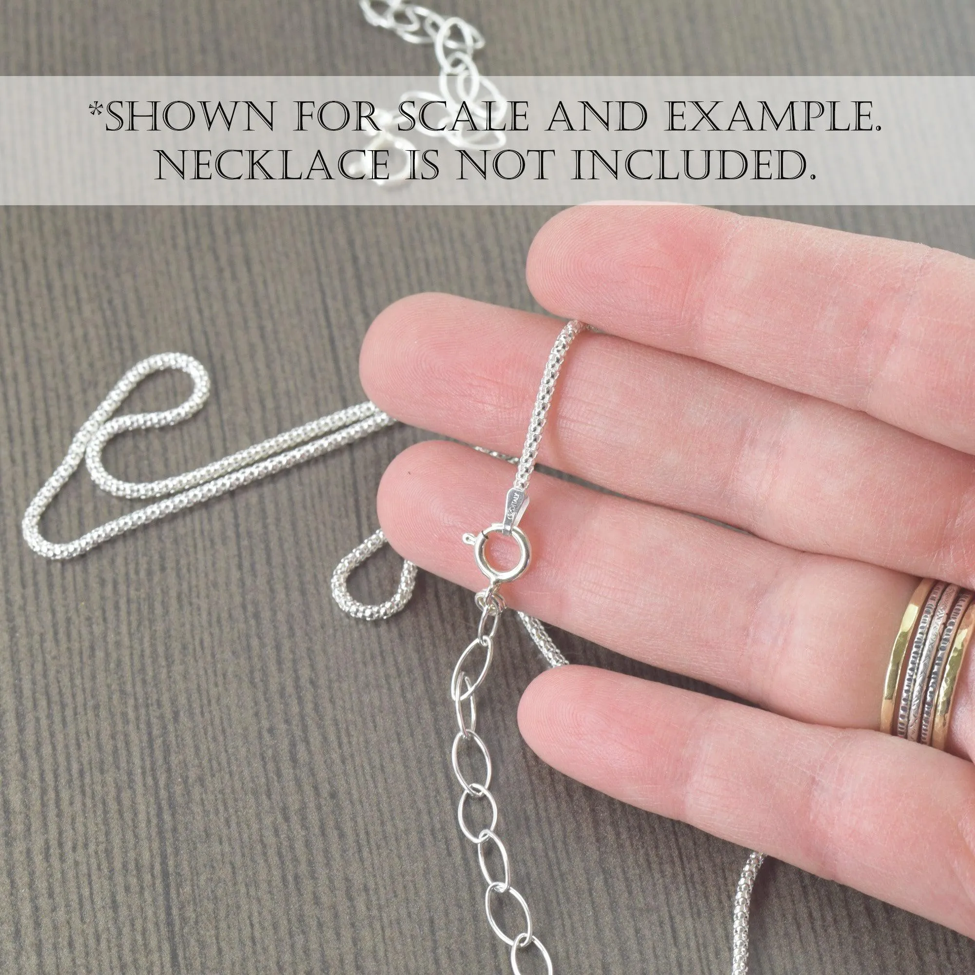 Sterling silver necklace extender for lever clasp in 2 - 4 inches
