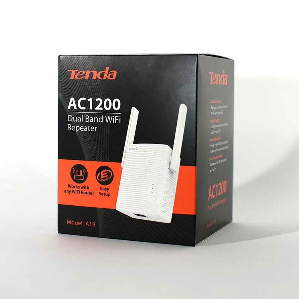 Tenda A18 AC1200 Dual Band Wi-Fi Range Extender 1 Port 2 Antenna 1200Mbps