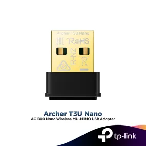 TP-Link AC1300 ( 5GHz   2.4GHz ) Wireless Mini Nano Dual Band WiFi USB Adapter Archer T3U Nano
