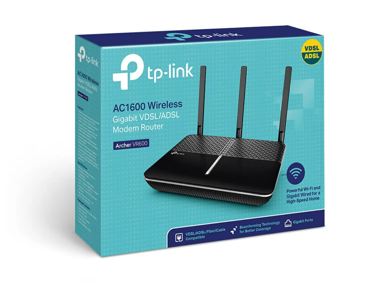 TP-LINK Archer VR600 WiFi Dual Band 5GHz Wireless Gigabit VDSL/ADSL Modem Router Black
