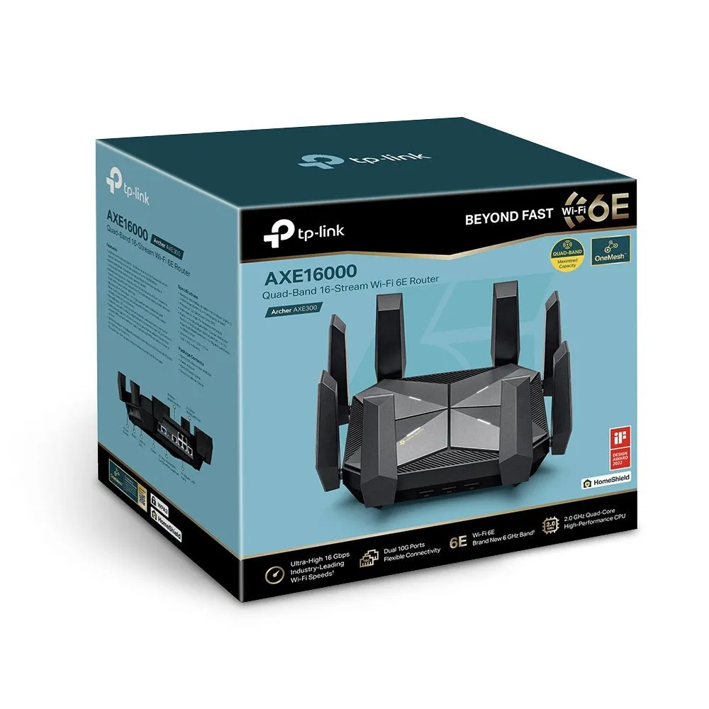 TP-Link AXE16000 Quad-Band Wi-Fi 6E Router - Archer AXE300