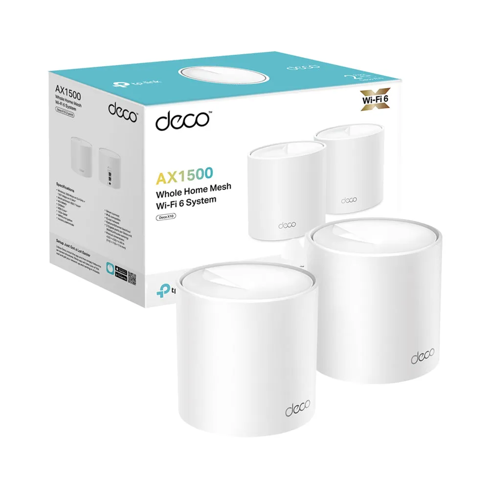 TP-Link Whole Home Mesh Wi-Fi System Deco X10 AX1500 (2 Pack)