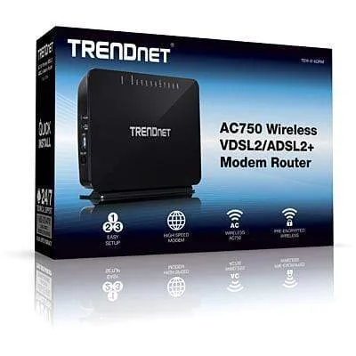Trendnet Ac750 Dual Band Wireless Vdsl2/Adsl2  Mod Tew 816 Drm