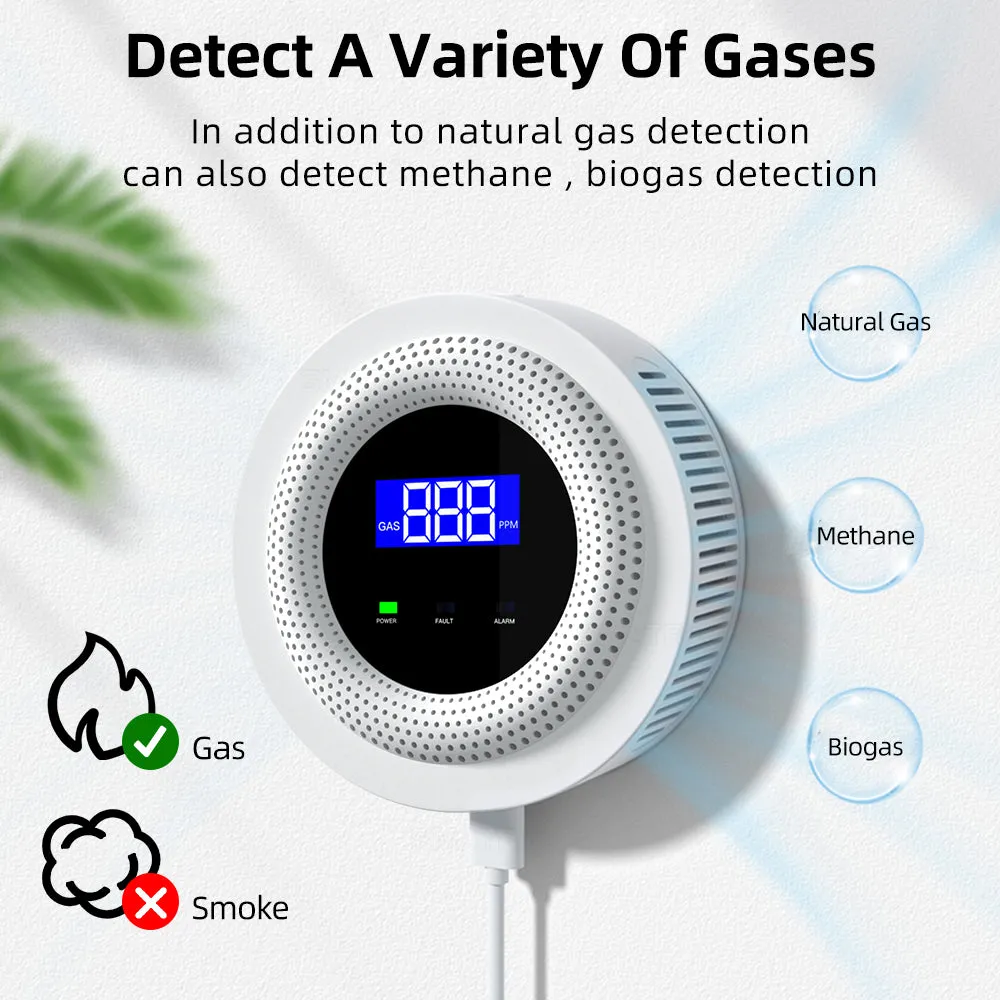 Tuya APP Remote Control WiFi USB Charging Gas Leak Detector Alarm with Sensor for Safe Smart Home