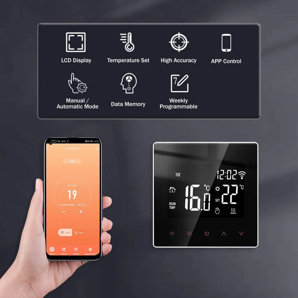 Tuya WiFi Smart Thermostat Electric Floor Heating TRV Water Gas Boiler Temperature Voice Remote Controller for Google Home Alexa