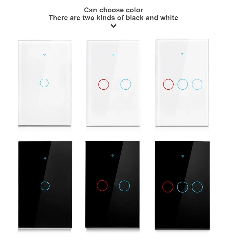 Tuya WiFi Touch Switch Light Wall Smart Switch Universal For EU Smart Home Life Alexa Google Home 433RF Remote 1/2/3Gang
