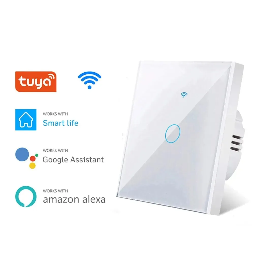 Tuya WiFi Touch Switch Light Wall Smart Switch Universal For EU Smart Home Life Alexa Google Home 433RF Remote 1/2/3Gang