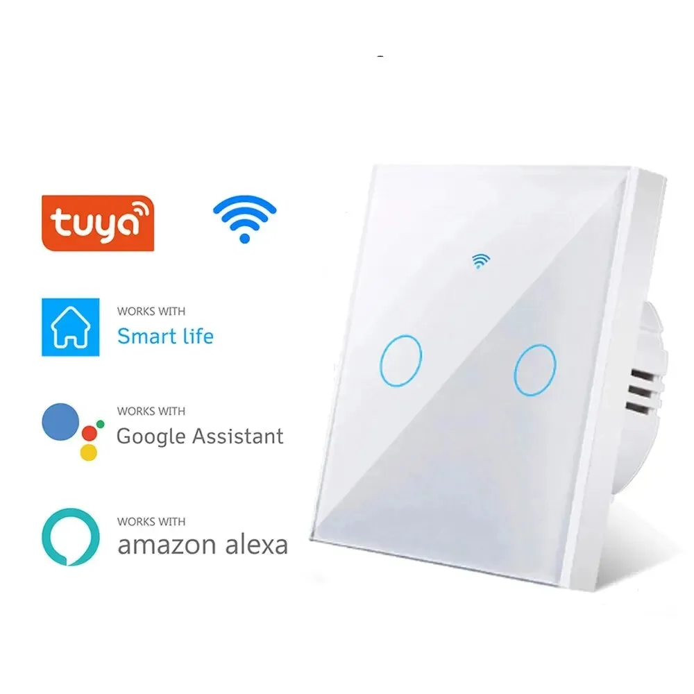 Tuya WiFi Touch Switch Light Wall Smart Switch Universal For EU Smart Home Life Alexa Google Home 433RF Remote 1/2/3Gang