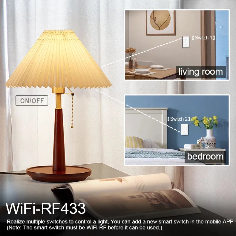 Tuya WiFi Touch Switch Light Wall Smart Switch Universal For EU Smart Home Life Alexa Google Home 433RF Remote 1/2/3Gang