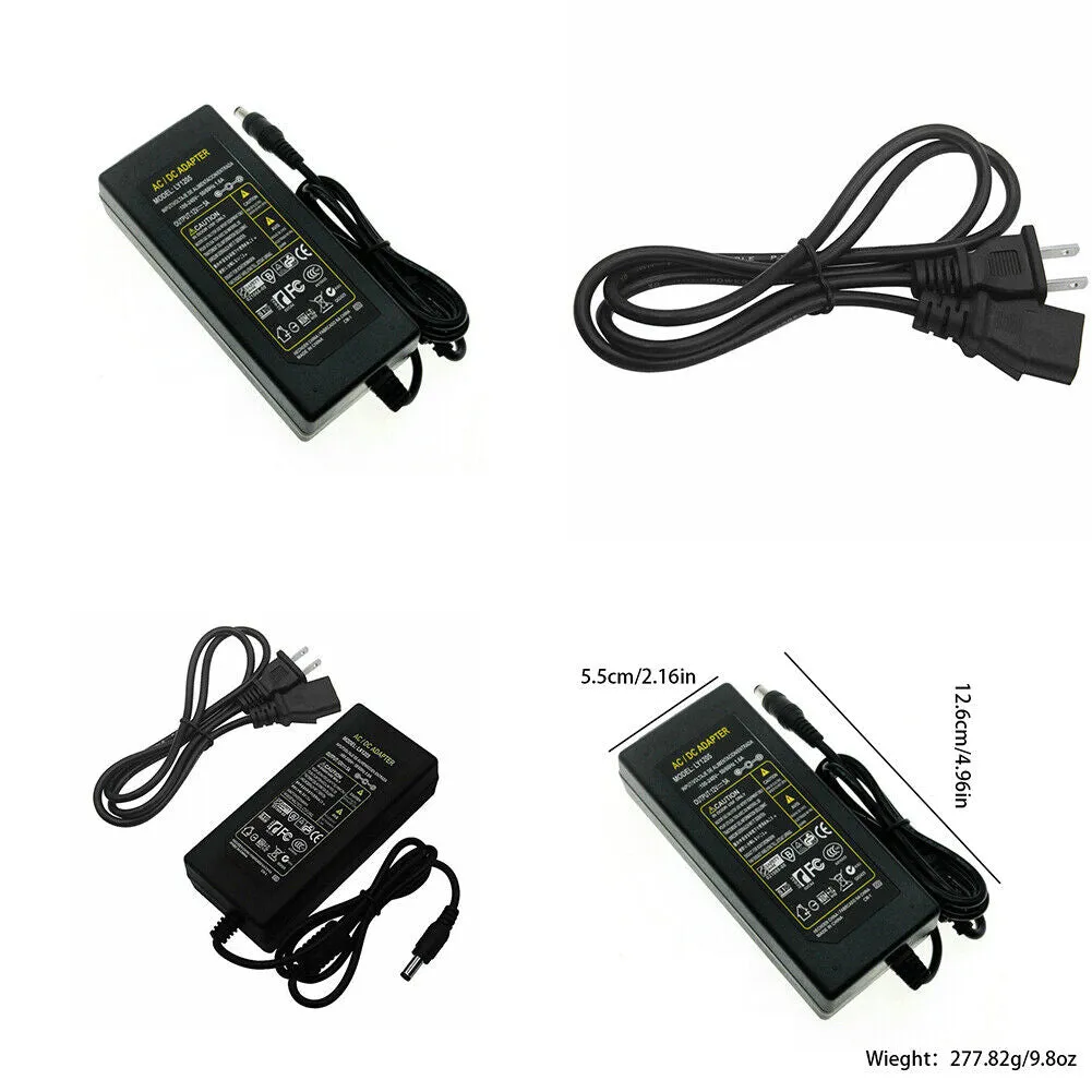 US 12V 5A 60W AC DC Power Supply Adapter Transformer 5050 3528 LED Strip CCTV