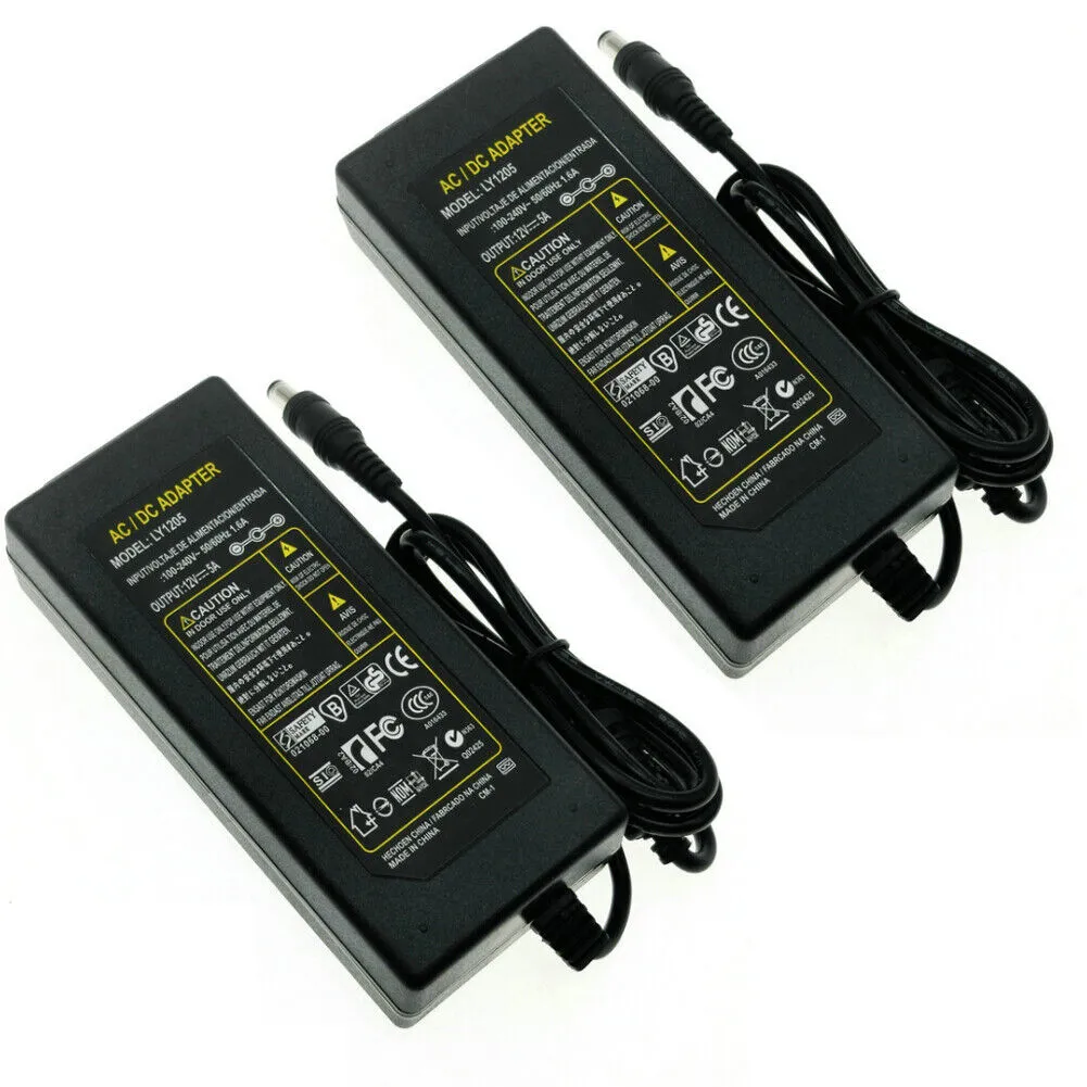 US 12V 5A 60W AC DC Power Supply Adapter Transformer 5050 3528 LED Strip CCTV