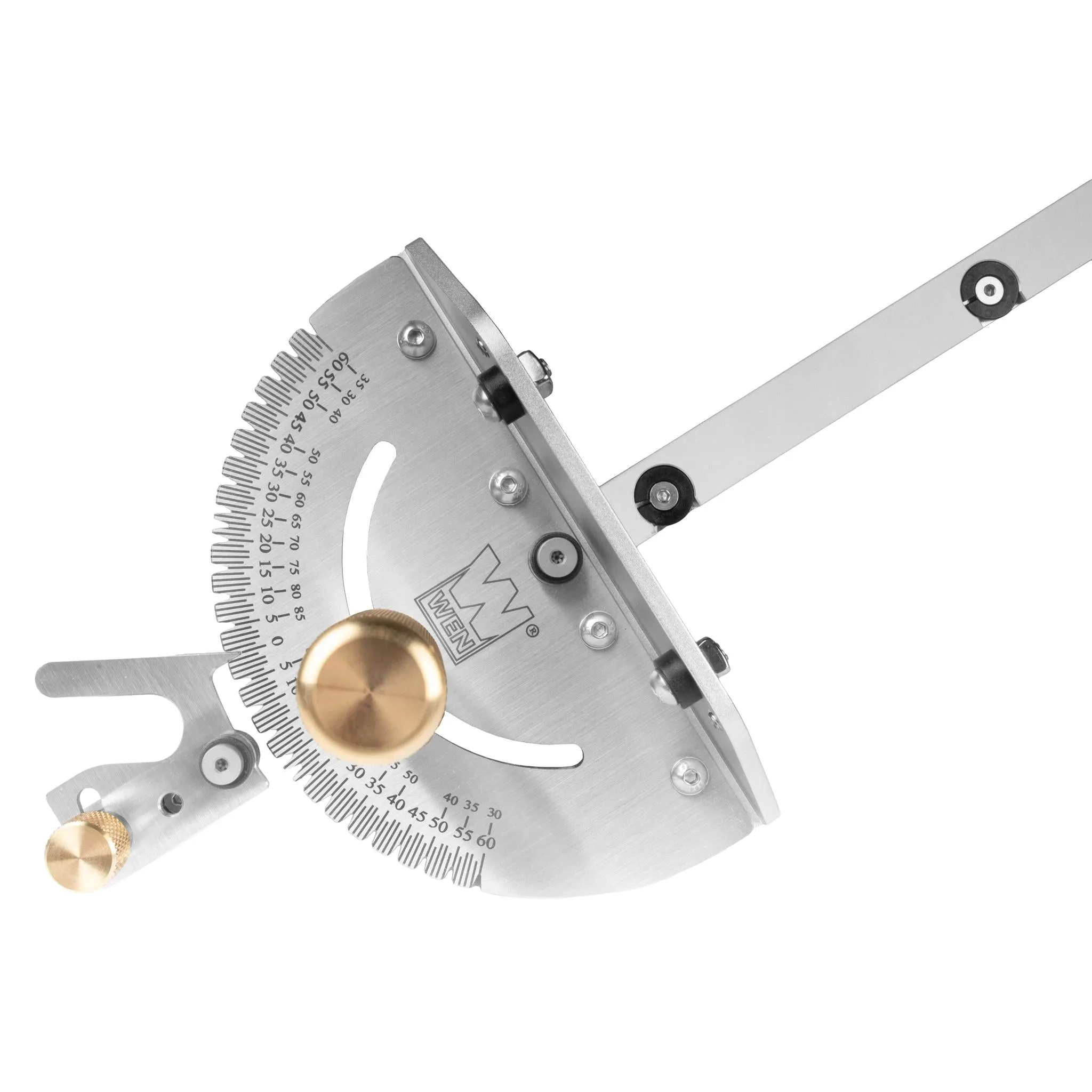 WEN WA1401 Steel and Brass Premium Miter Gauge, 27 Angle Stops for Table Saws, Router Tables, Band Saws, and Woodworking Tools