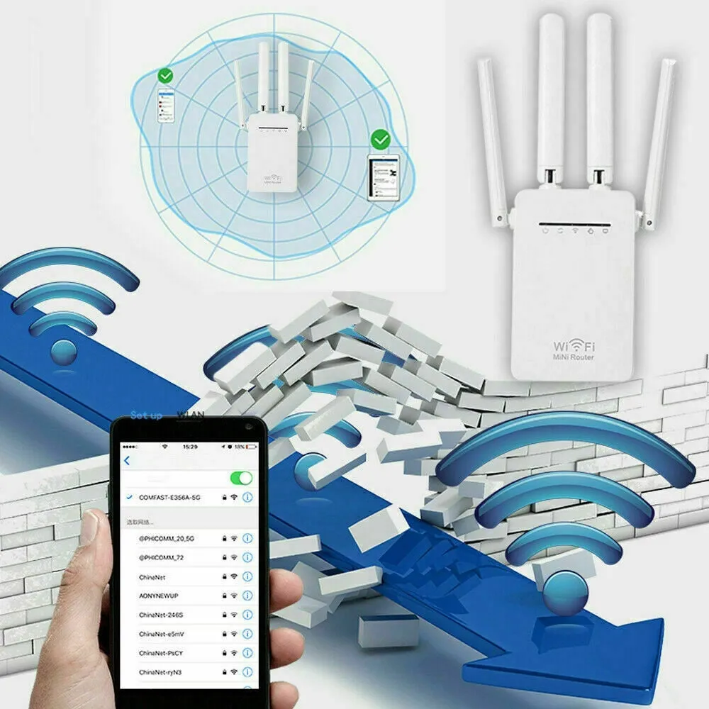 WiFi Range Extender Repeater Wireless Amplifier Router Signal Booster upto 1200Mbps