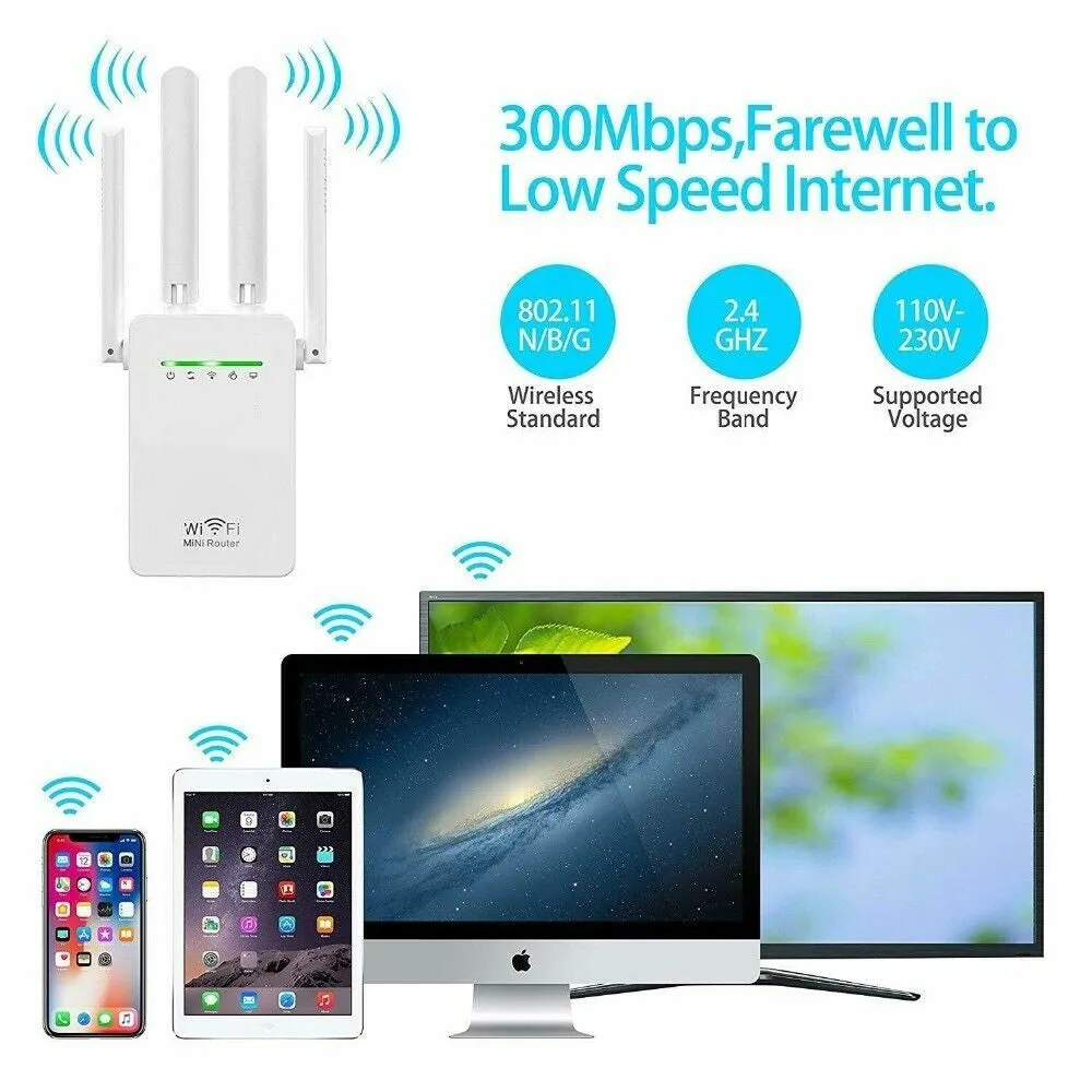 WiFi Range Extender Repeater Wireless Amplifier Router Signal Booster upto 1200Mbps