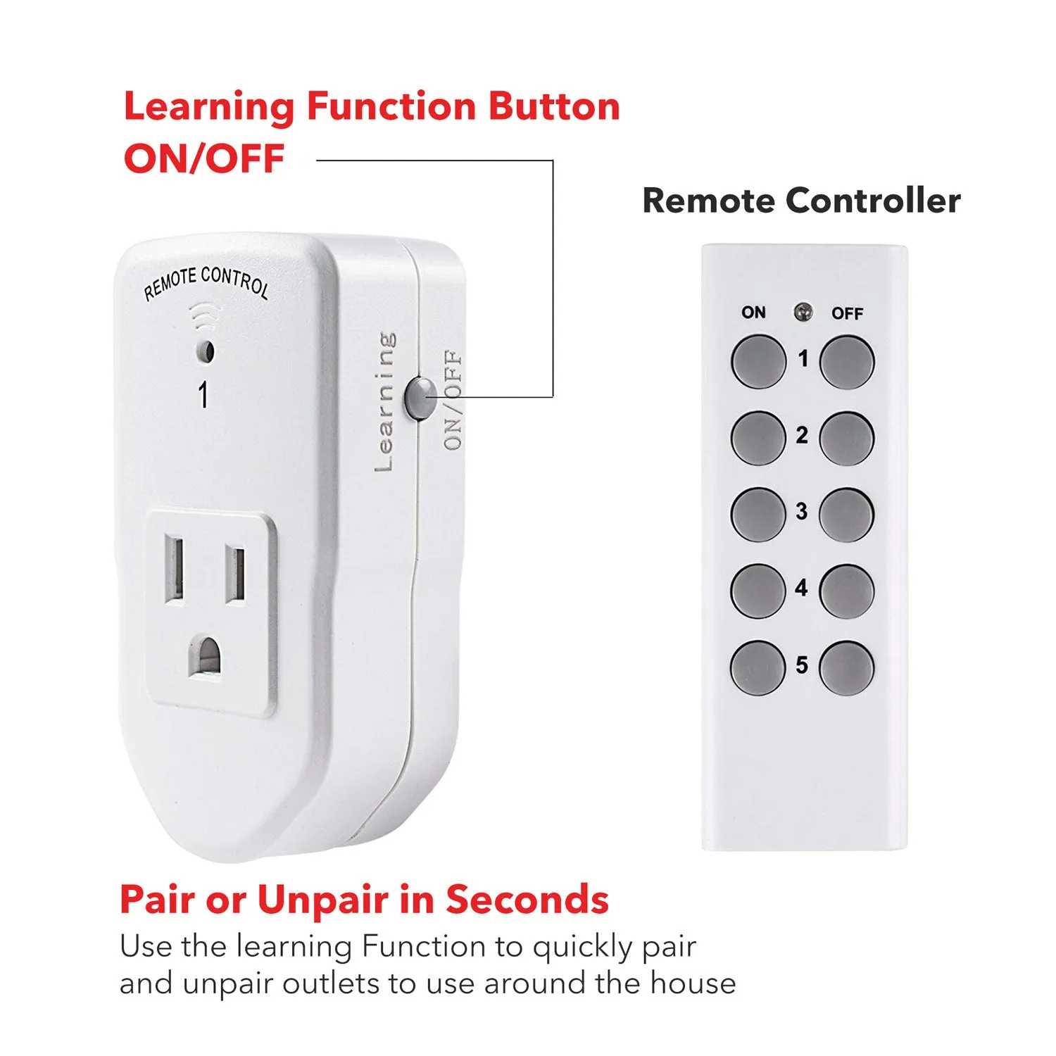 Wireless Remote Control Electrical Outlet Switch BN-LINK